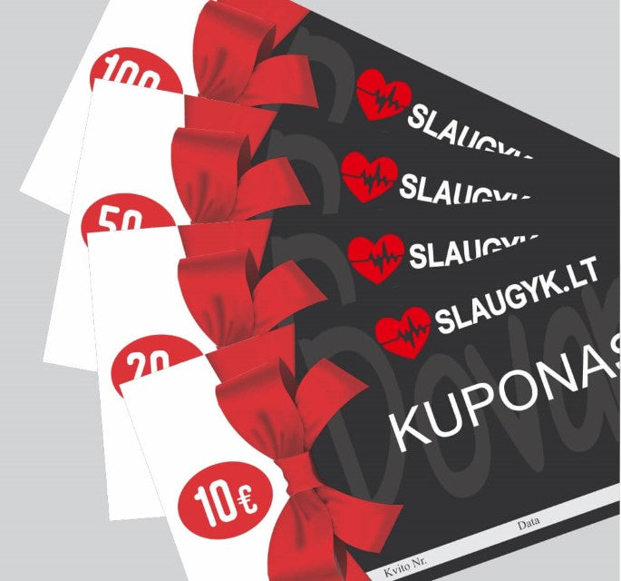 Подарочный купон Slaugyk.lt номиналом 100€