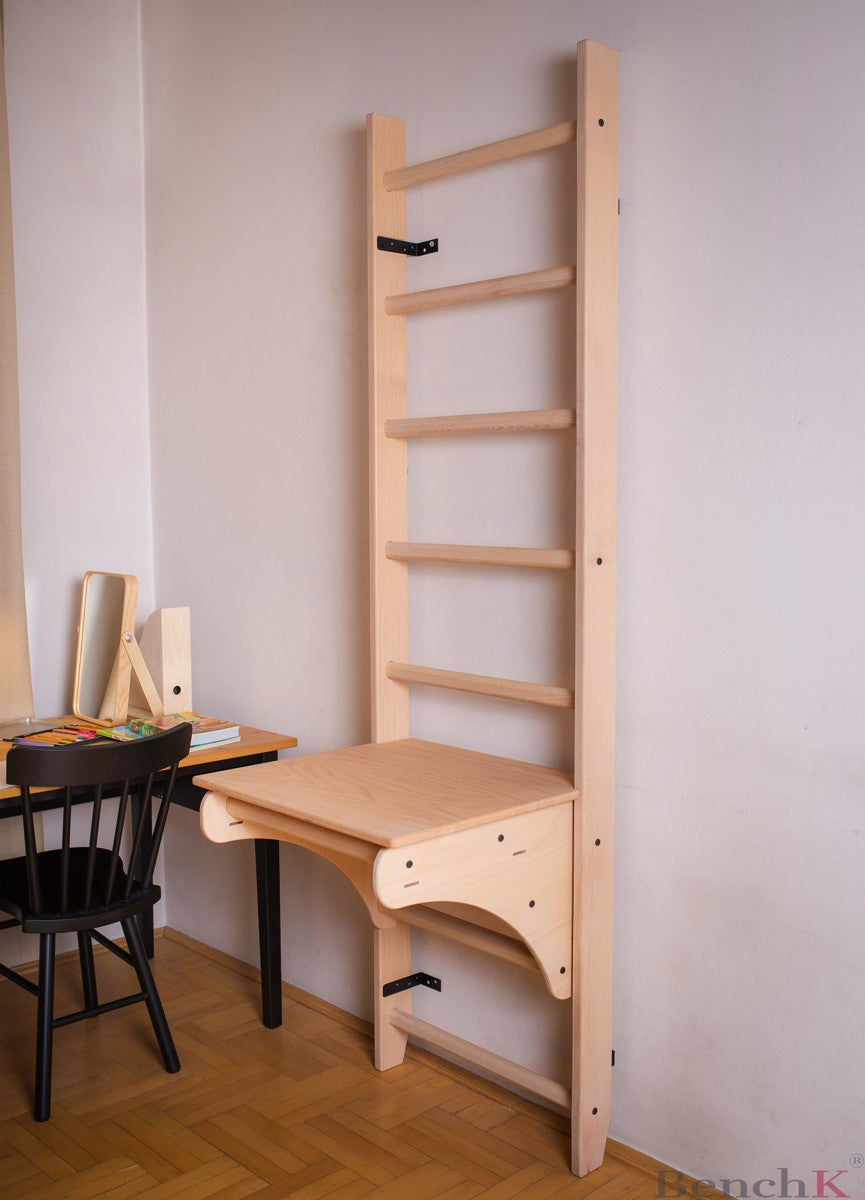 Gym wall bars BenchK 112 and wooden tabletop BT204