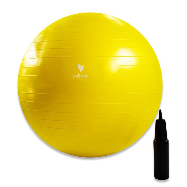 Soft ball with pump, 75cm YellowSport