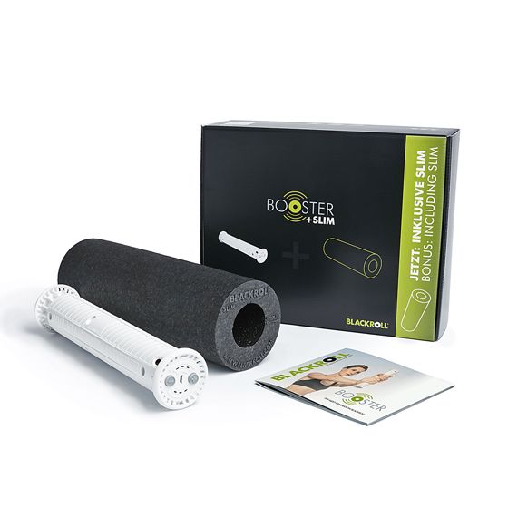 Masažo rinkinys Blackroll Booster Set Slim (vibracinis prietaisas + Blackroll Slim volas)