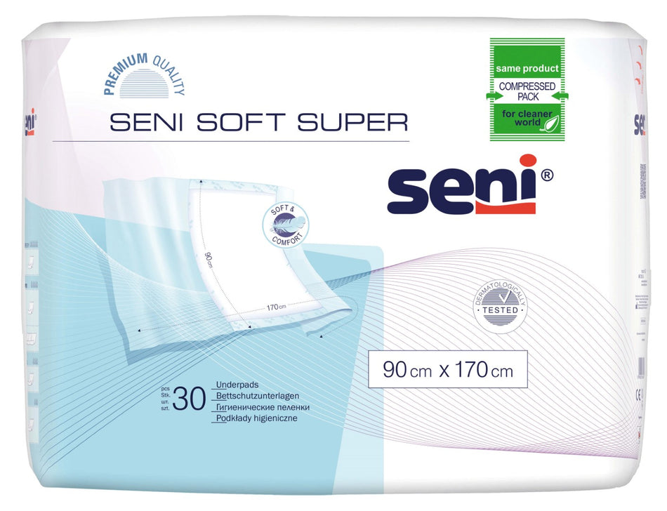 SENI Soft Super гигиенические пелёнки 90x170 см, с бортиками, 30 шт.