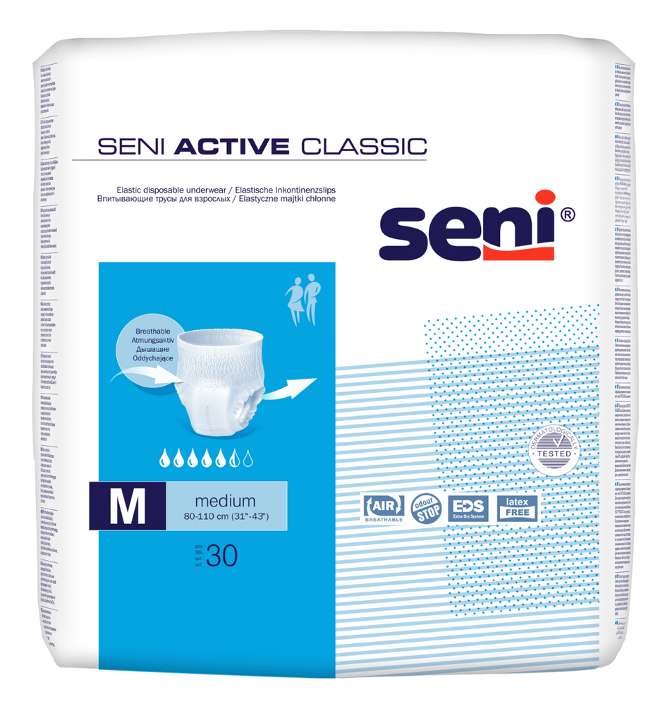 SENI Active Classic Medium sauskelnės - kelnaitės 30vnt.