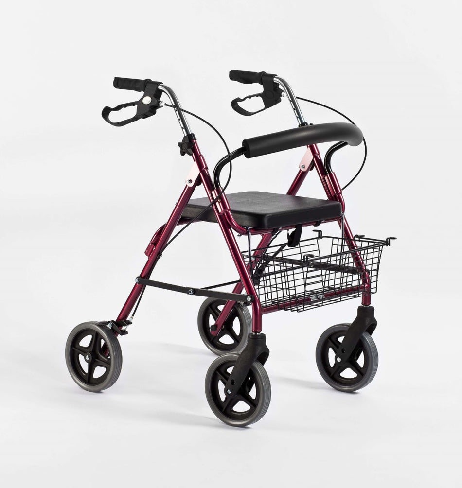 Pram with 4 wheels and a basket, aluminum