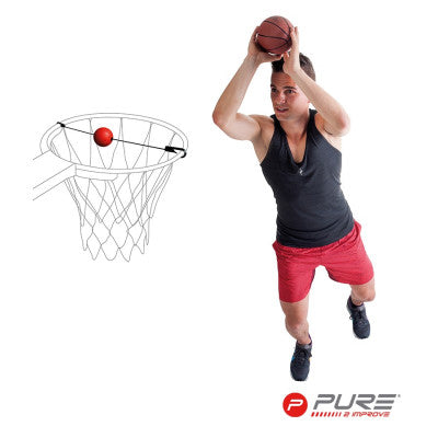 Basketball shooting trainer on a hoop