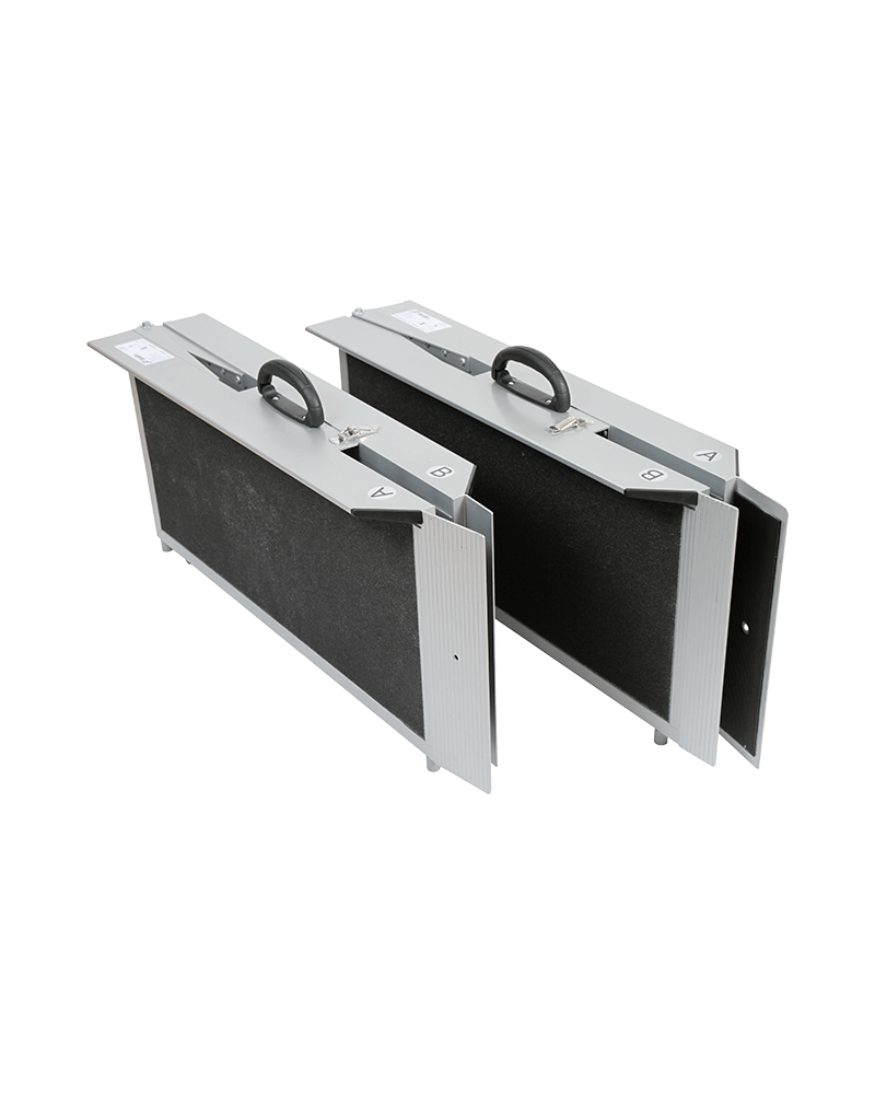 Portable wheelchair ramps, double folding, 2 pcs.