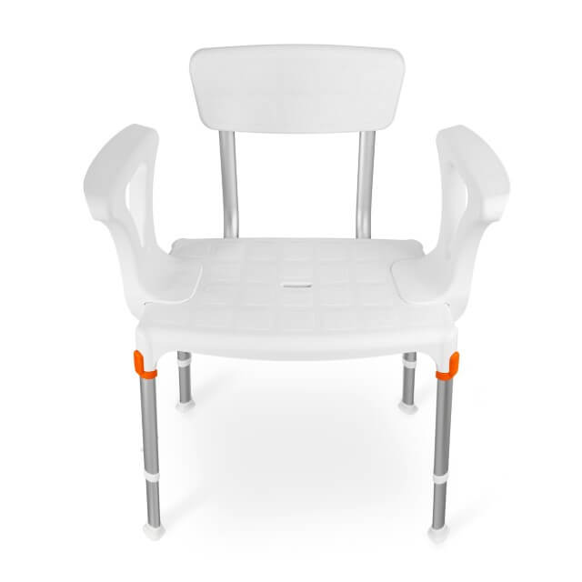 Shower chair with backrest and removable armrests
