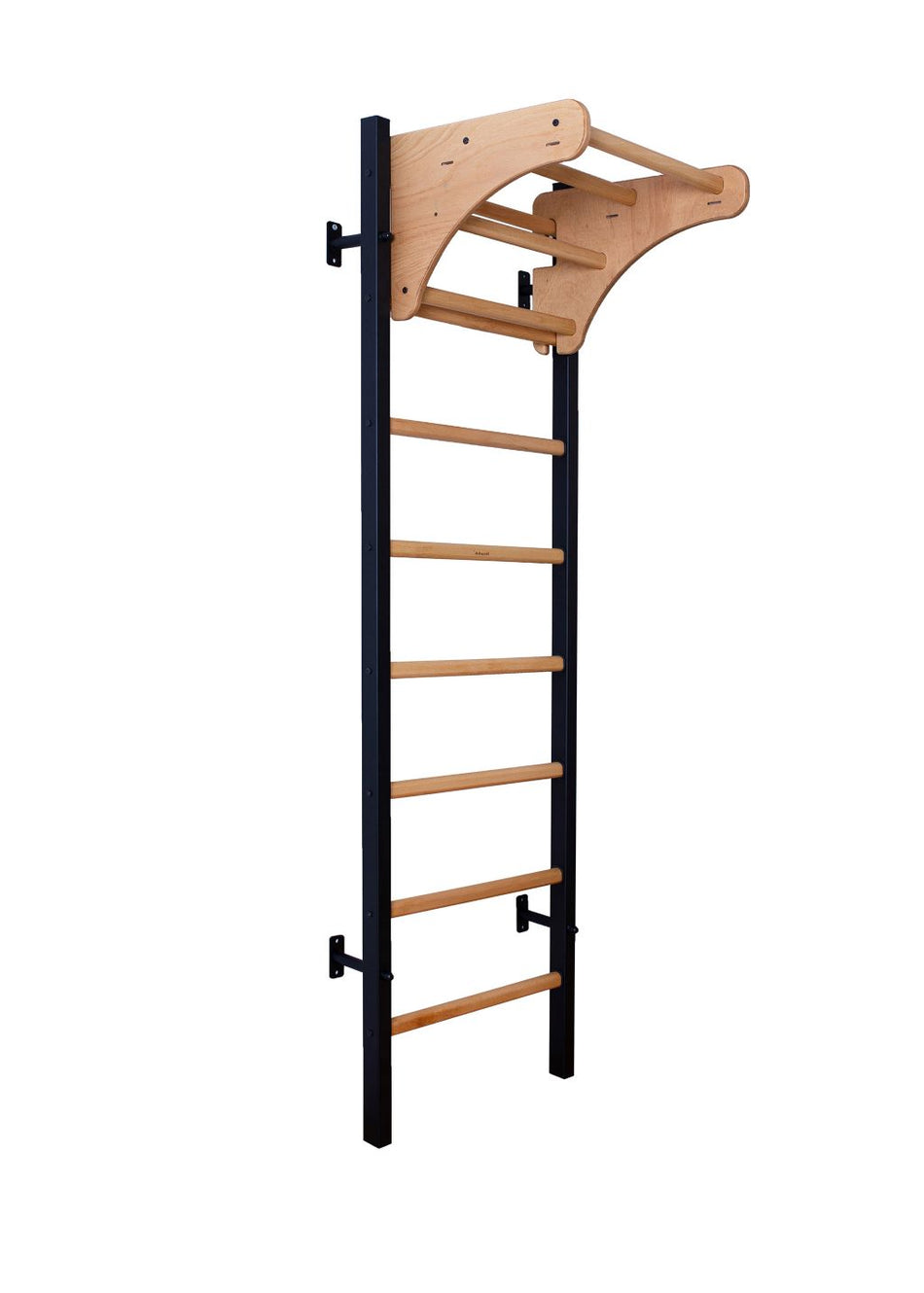 Multifunctional gymnastics wall bar with wooden pull-up bar BenchK 211B (black)