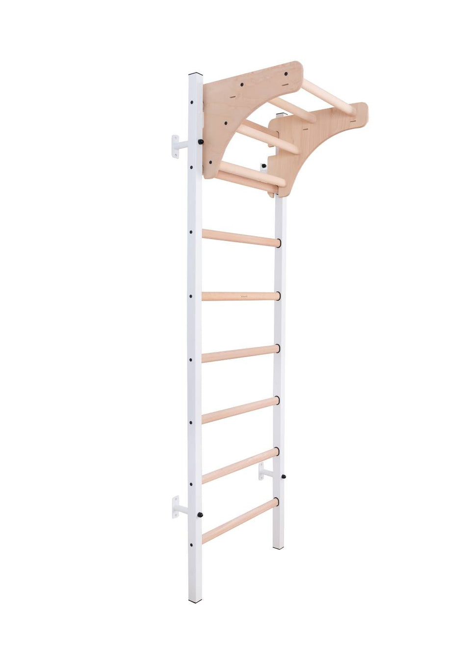 Multifunctional gymnastics wall bar with wooden pull-up bar BenchK 211W (white)
