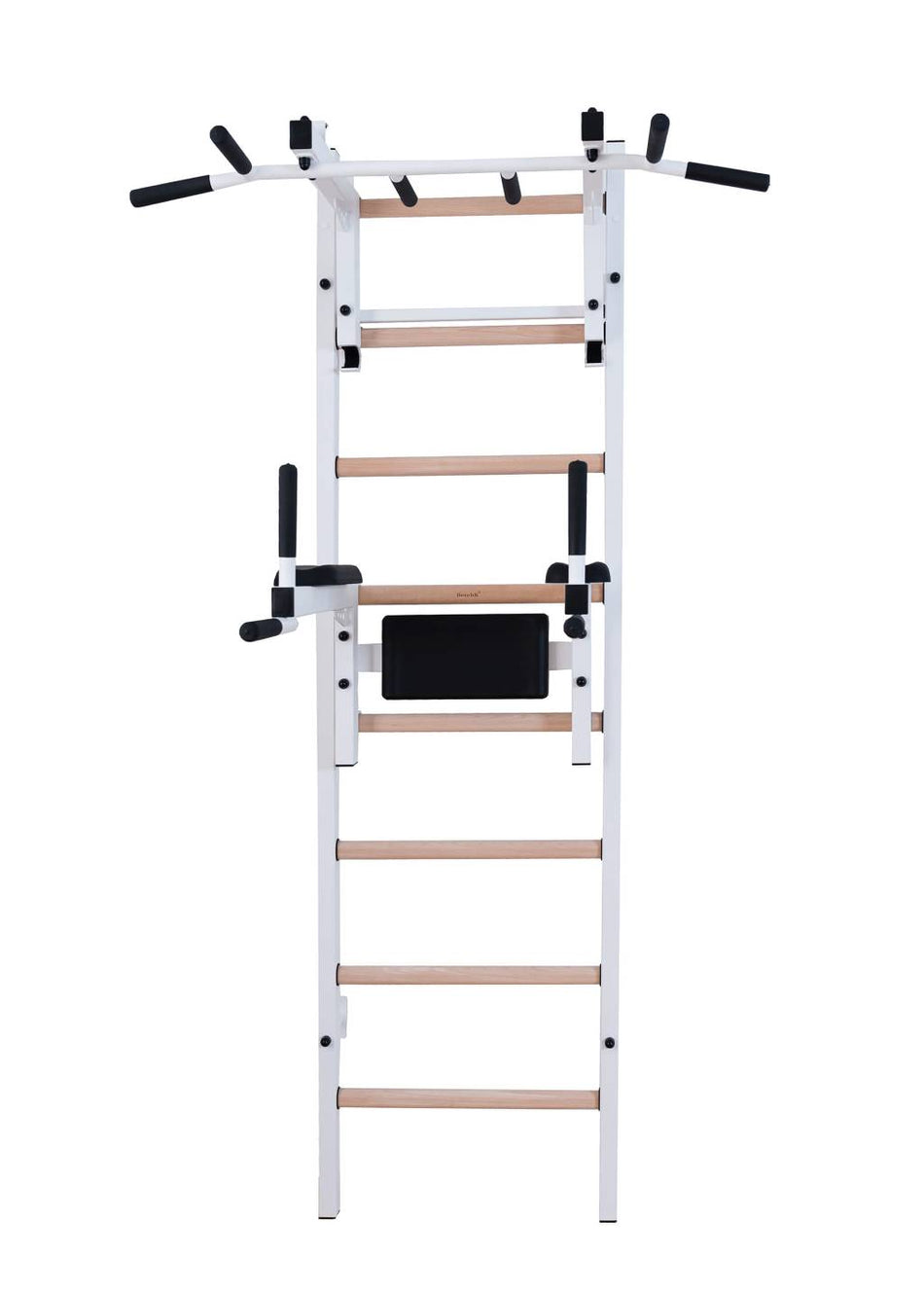 Gym wall bar with adjustable metal crossbar and parallel bars BenchK 232W (white)
