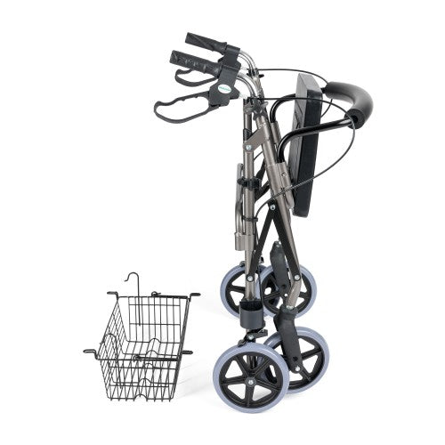 Pram with 4 wheels and a basket, aluminum