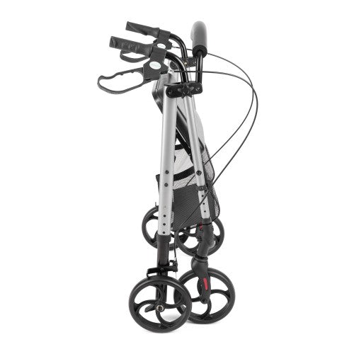 Pram with 4 wheels and adjustable height seat