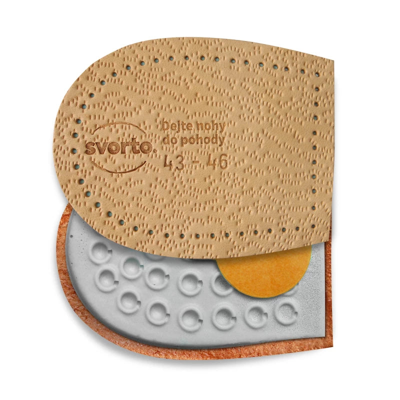 Leather orthopedic insoles with latex, 2 pcs.
