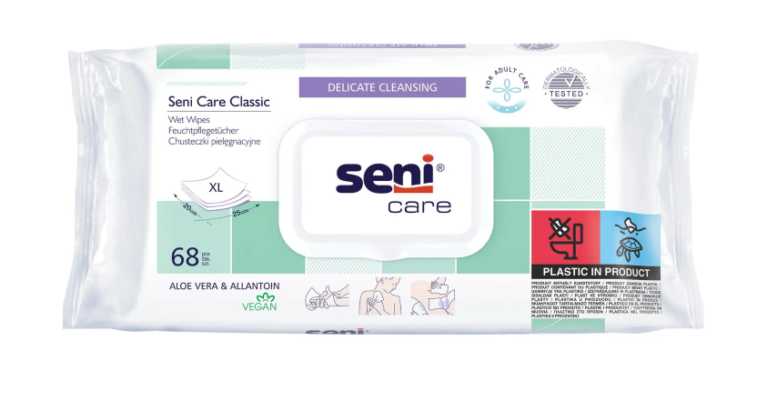 SENI Care Classic drėgnos servetėlės, 68vnt.