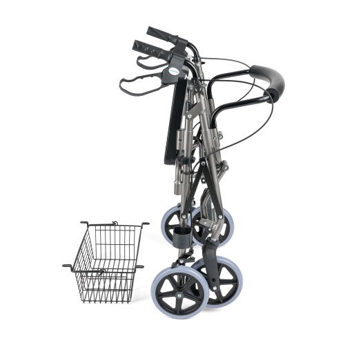 Aluminum walker with 4 wheels and leg support
